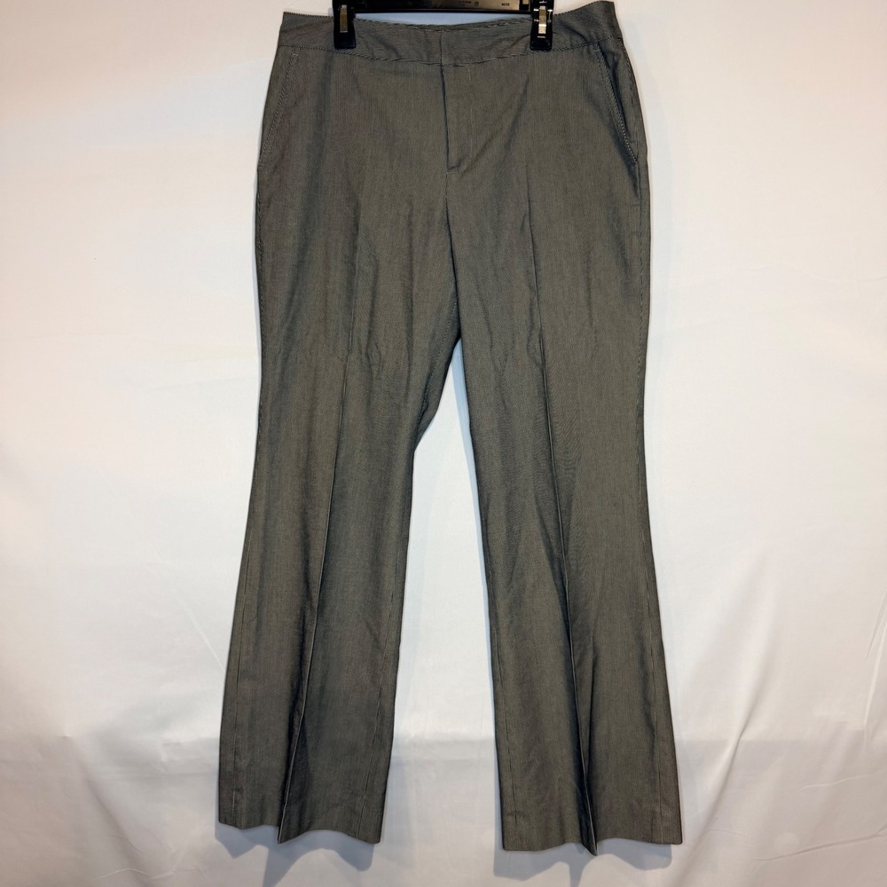 Grace Elements Petite Black White Micro Stripe Bootcut Dress Pants Size 10P
